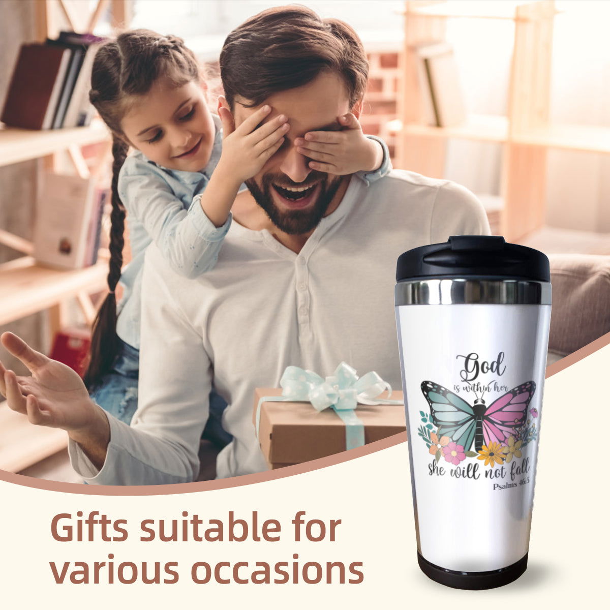 God is Within Her Christian Stainless Steel Coffee Tumbler - ClaimedbyGodDesigns