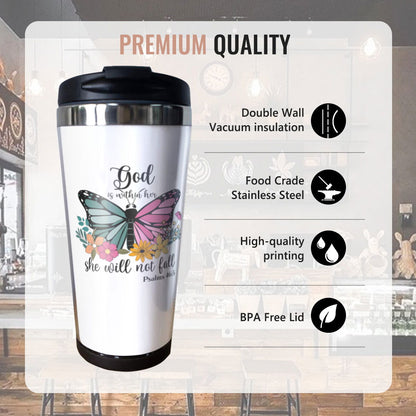 God is Within Her Christian Stainless Steel Coffee Tumbler - ClaimedbyGodDesigns