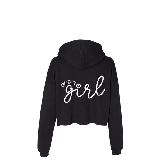God's Girl Women's Christian Cropped Fleece Hooded Sweatshirt - ClaimedbyGodDesigns