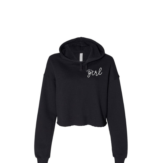 God's Girl Women's Christian Cropped Fleece Hooded Sweatshirt - ClaimedbyGodDesigns