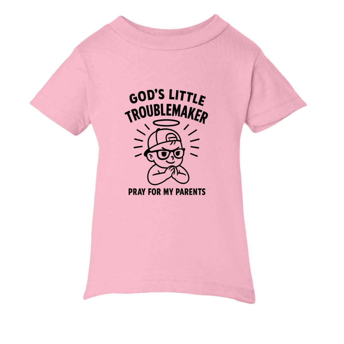 God's Little Troublemaker Baby Christian T-shirt - ClaimedbyGodDesigns
