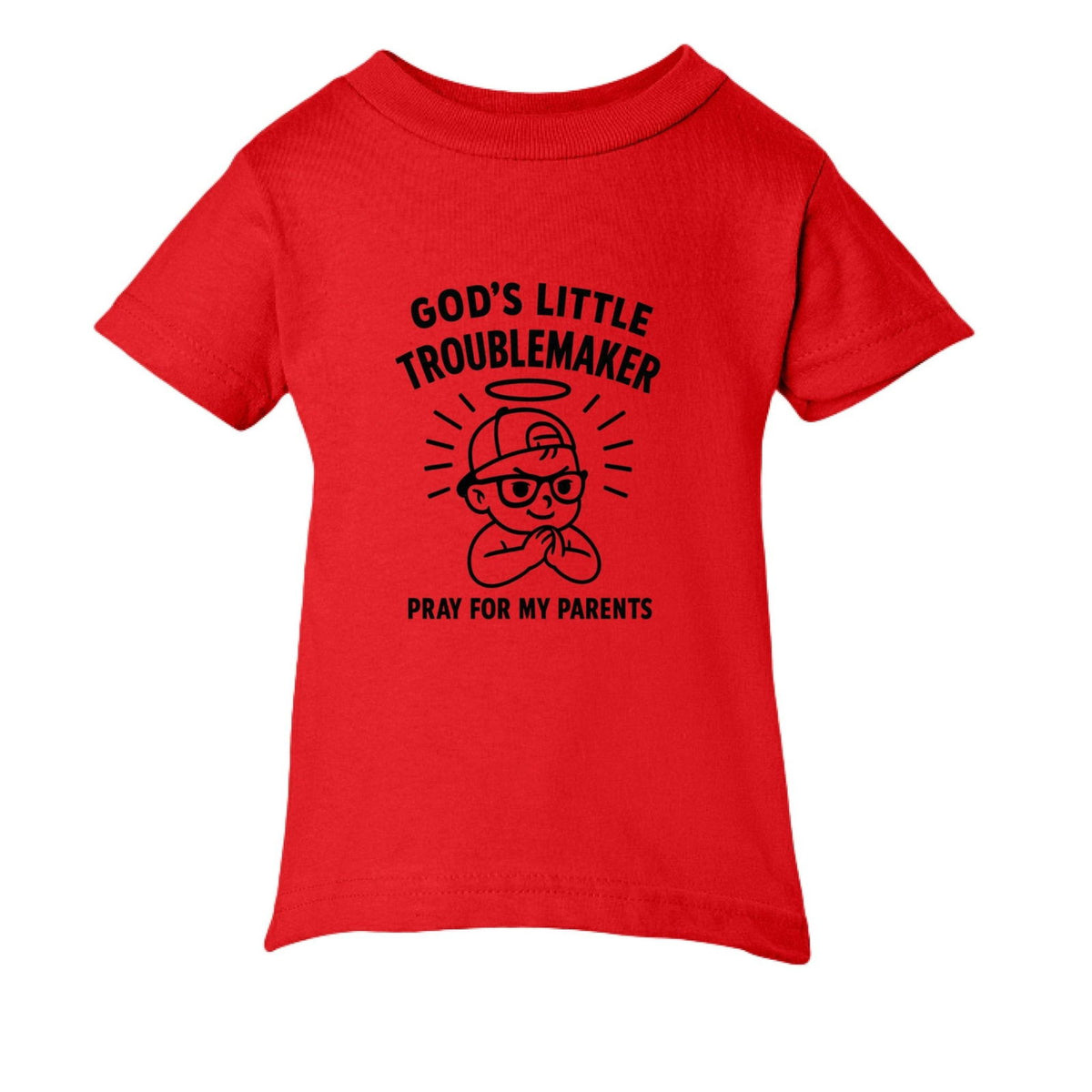 God's Little Troublemaker Baby Christian T-shirt - ClaimedbyGodDesigns
