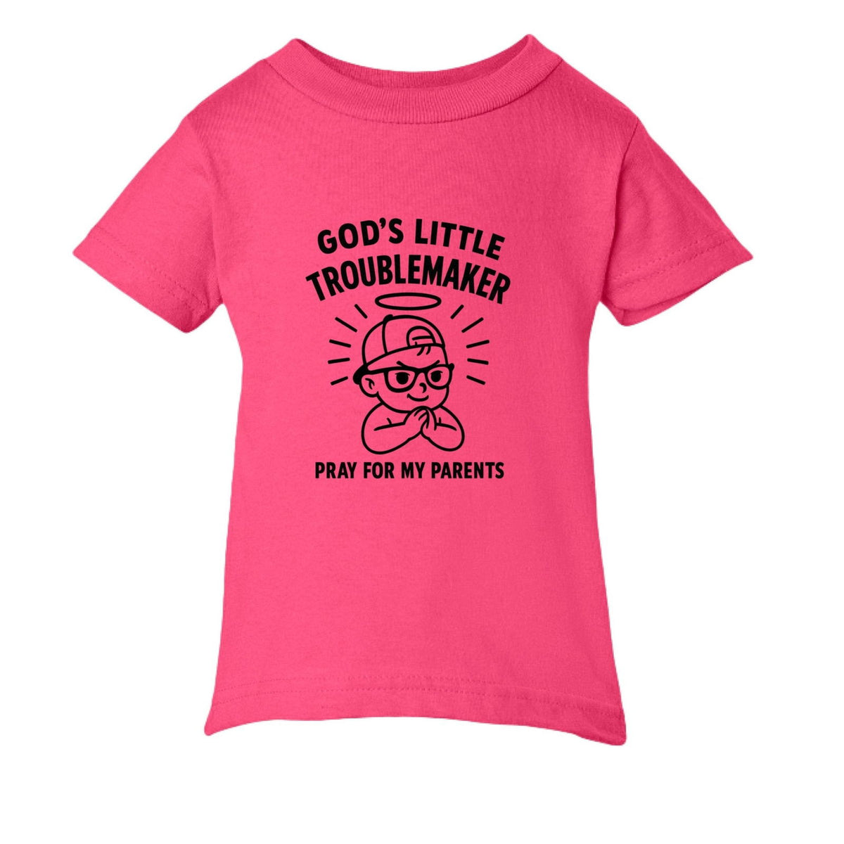 God's Little Troublemaker Baby Christian T-shirt - ClaimedbyGodDesigns