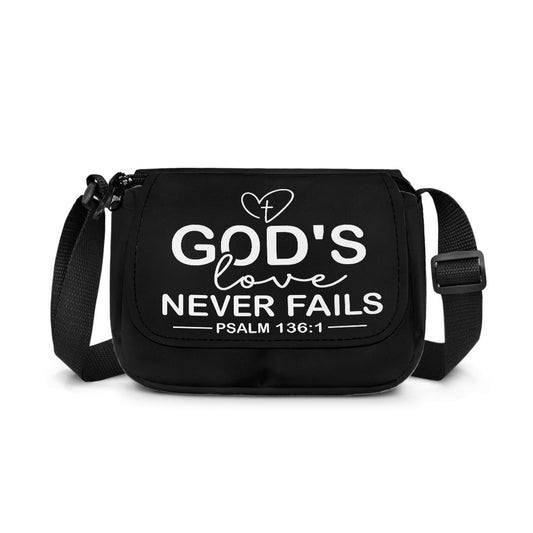 God's Love Never Fails Christian Kids Flap Crossbody Bag - ClaimedbyGodDesigns