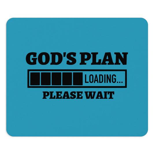 God's Plan Loading Please Wait Christian Mouse Pad - ClaimedbyGodDesigns