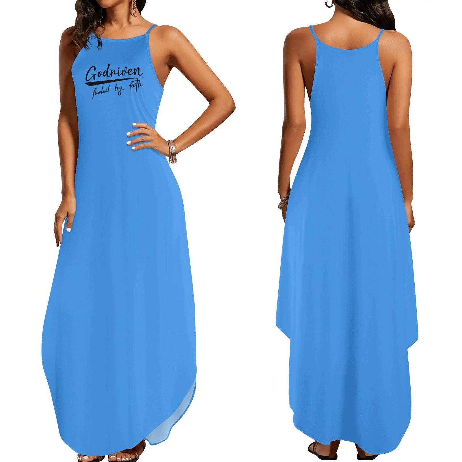 christian dresses for women Fueled By Faith Womens Christian Elegant Sleeveless Summer Maxi Dress – ClaimedbyGodDesigns