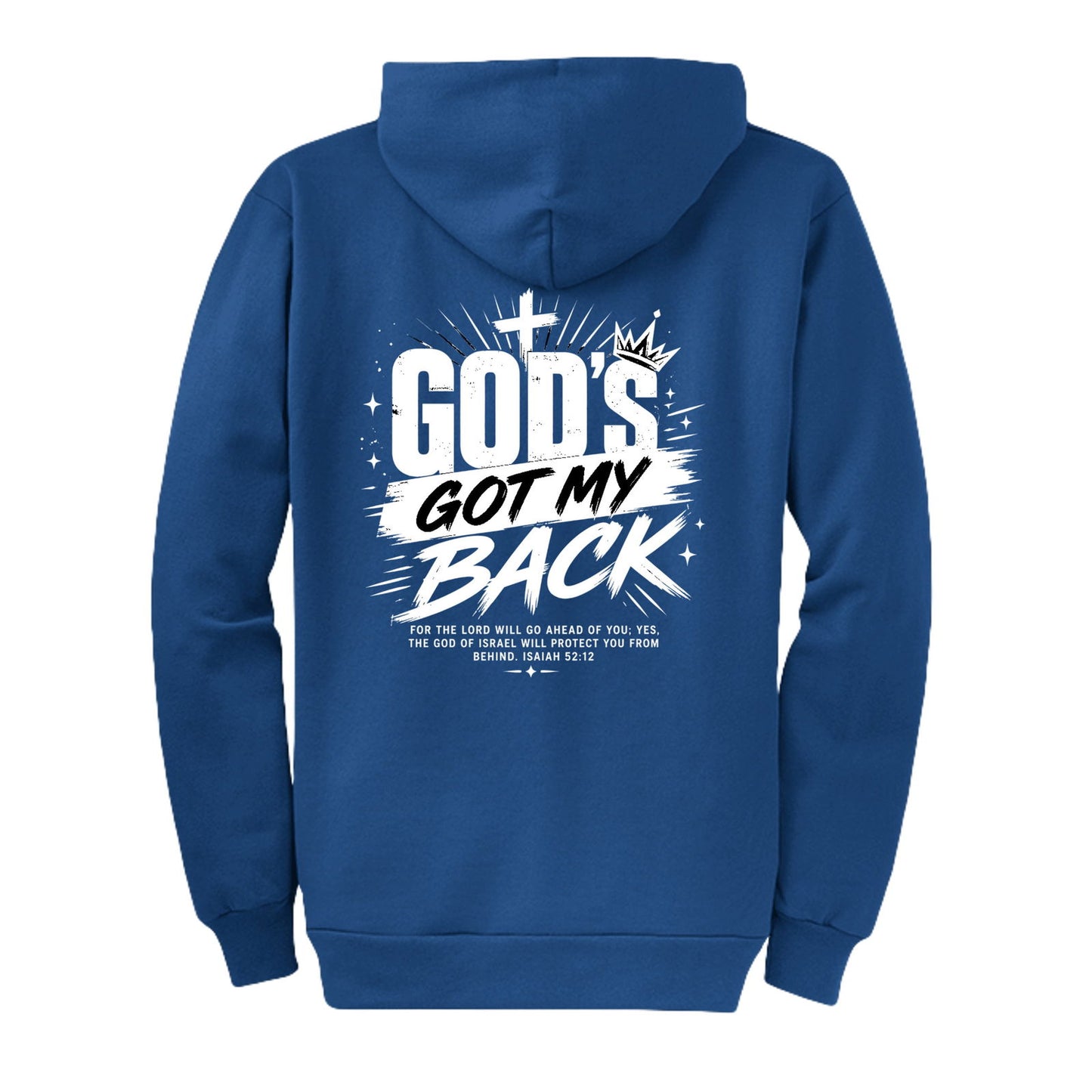 Gods Got My Back Unisex Christian Full-Zip Hooded Sweatshirt - ClaimedbyGodDesigns