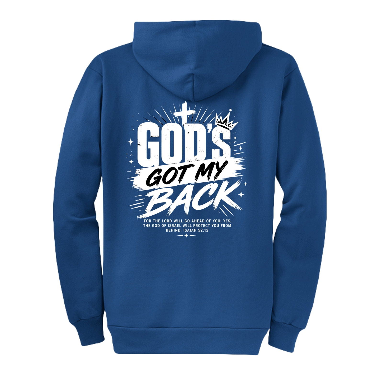 Gods Got My Back Unisex Christian Full-Zip Hooded Sweatshirt - ClaimedbyGodDesigns