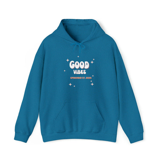 Good Vibes Sponsored By Jesus Unisex Hooded Sweatshirt - ClaimedbyGodDesigns