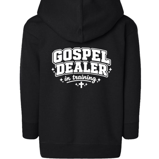 Gospel Dealer In Training Toddler Christian Full-Zip Hooded Sweatshirt  - new - ClaimedbyGodDesigns