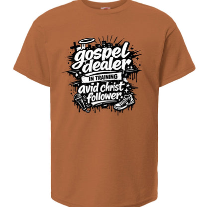 Gospel Dealer In Training Youth Christian T-shirt - ClaimedbyGodDesigns