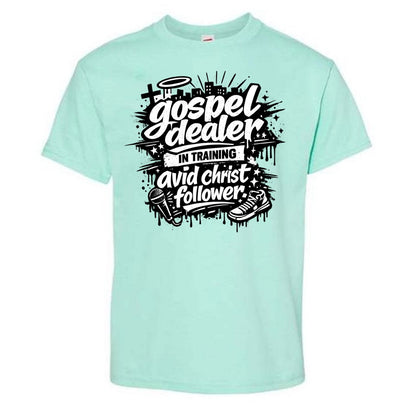 Gospel Dealer In Training Youth Christian T-shirt - ClaimedbyGodDesigns