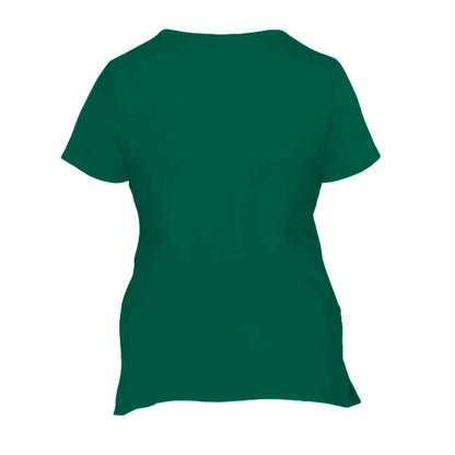 Grace Broke My Chains Premium Women’s Christian 2‑Pocket Juliet Stylish V‑Neck Medical Scrub Top - ClaimedbyGodDesigns