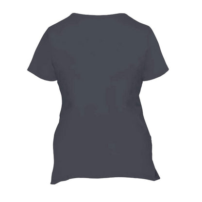 Grace Broke My Chains Premium Women’s Christian 2‑Pocket Juliet Stylish V‑Neck Medical Scrub Top - ClaimedbyGodDesigns