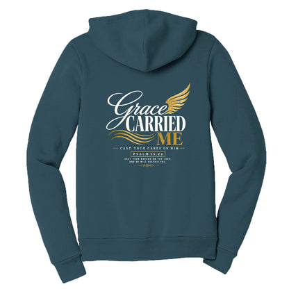 Grace Carried Me Unisex Christian Full - zip Hooded Sweatshirt - ClaimedbyGodDesigns