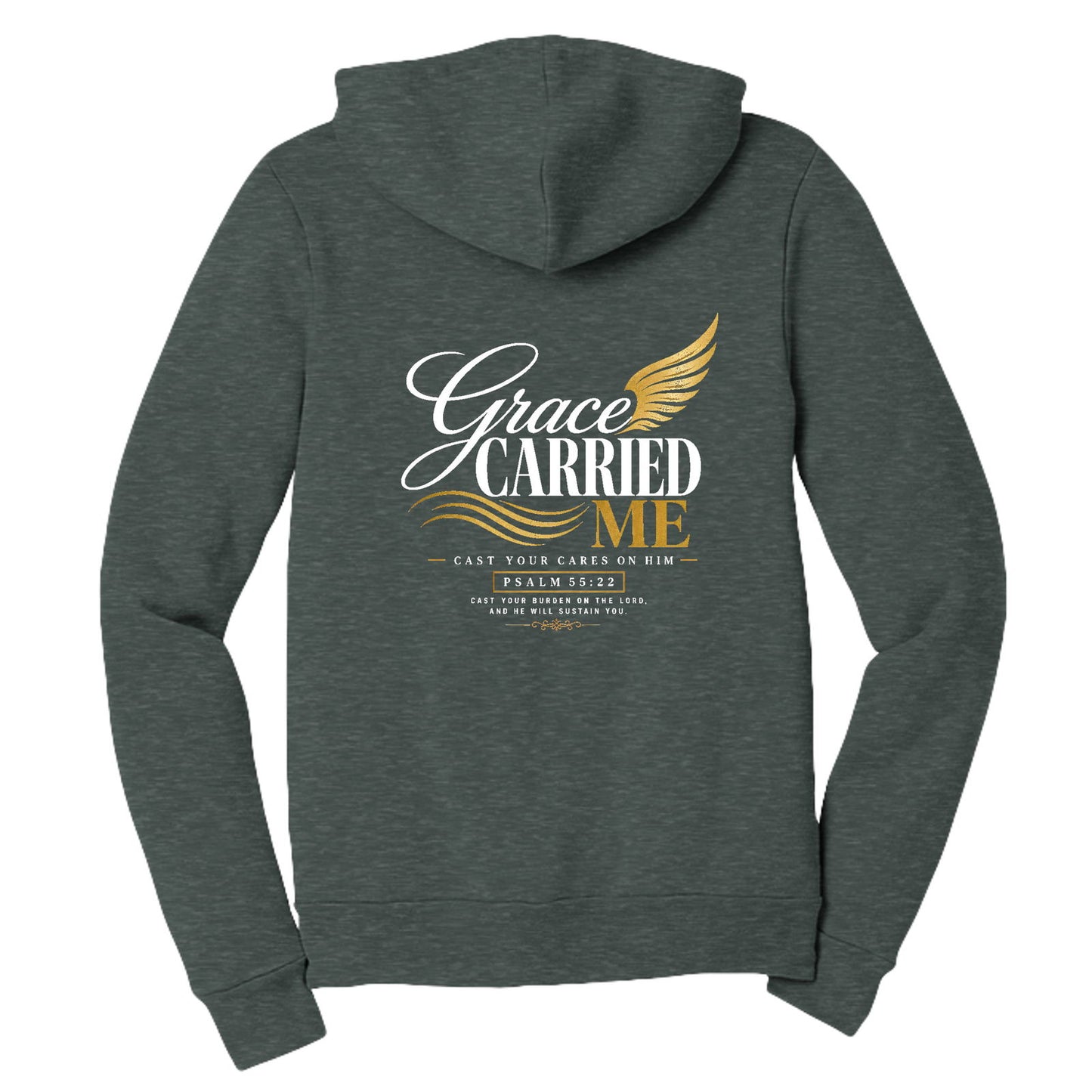 Grace Carried Me Unisex Christian Full - zip Hooded Sweatshirt - ClaimedbyGodDesigns