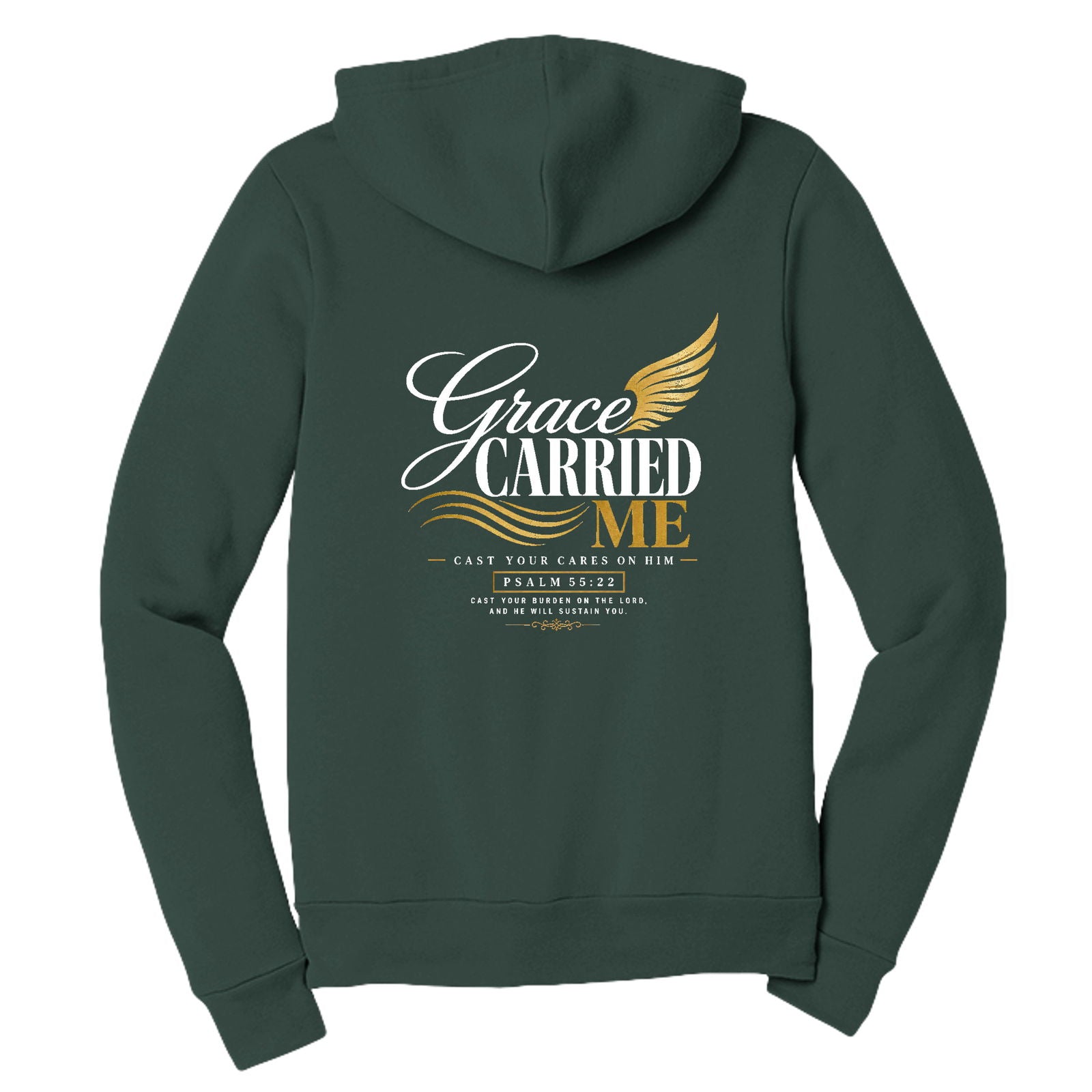 Grace Carried Me Unisex Christian Full - zip Hooded Sweatshirt - ClaimedbyGodDesigns