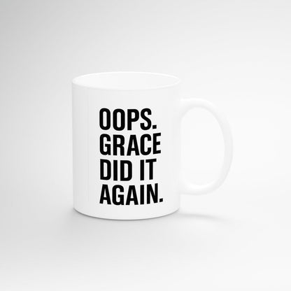 Grace Got Me Again… Again – Christian Starter Gift Set | Sweatshirt, Mug, Candle, Tea & Matches | Faith, Humor & Encouragement Gift Box - ClaimedbyGodDesigns