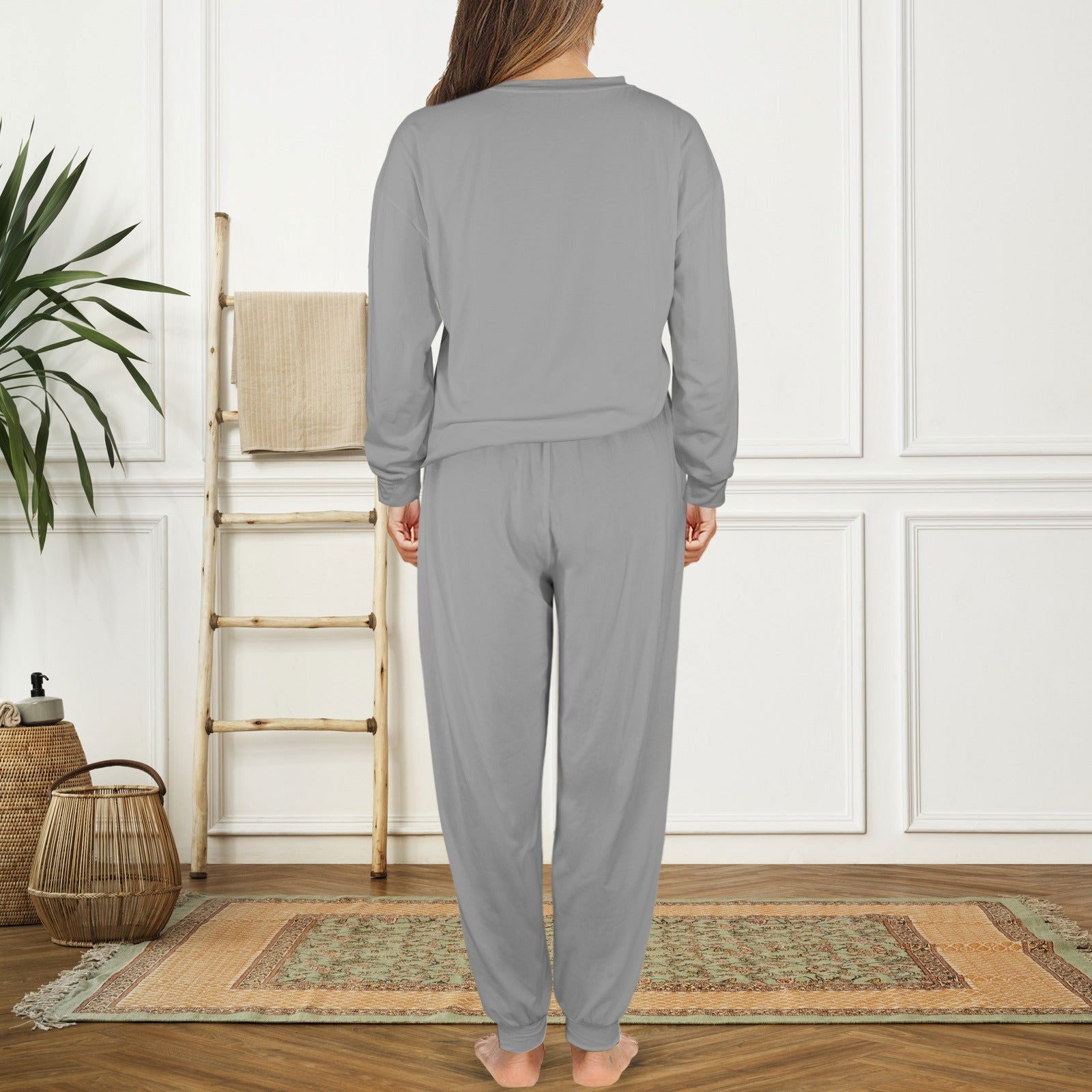 Grace Rewrote My Story Christian Women's Leg Binding Pocket Long Pajama Set - ClaimedbyGodDesigns