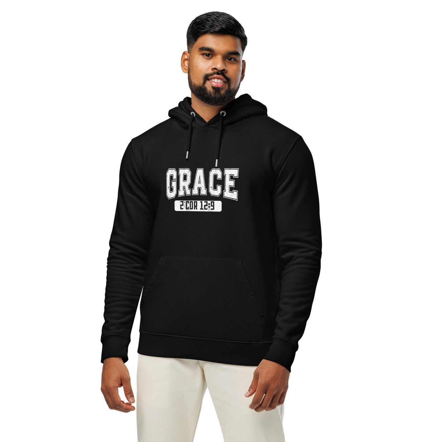 Grace Unisex Christian essential organic Hooded Sweatshirt - ClaimedbyGodDesigns