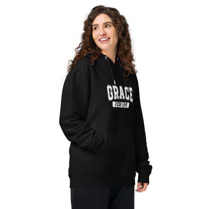 Grace Unisex Christian essential organic Hooded Sweatshirt - ClaimedbyGodDesigns