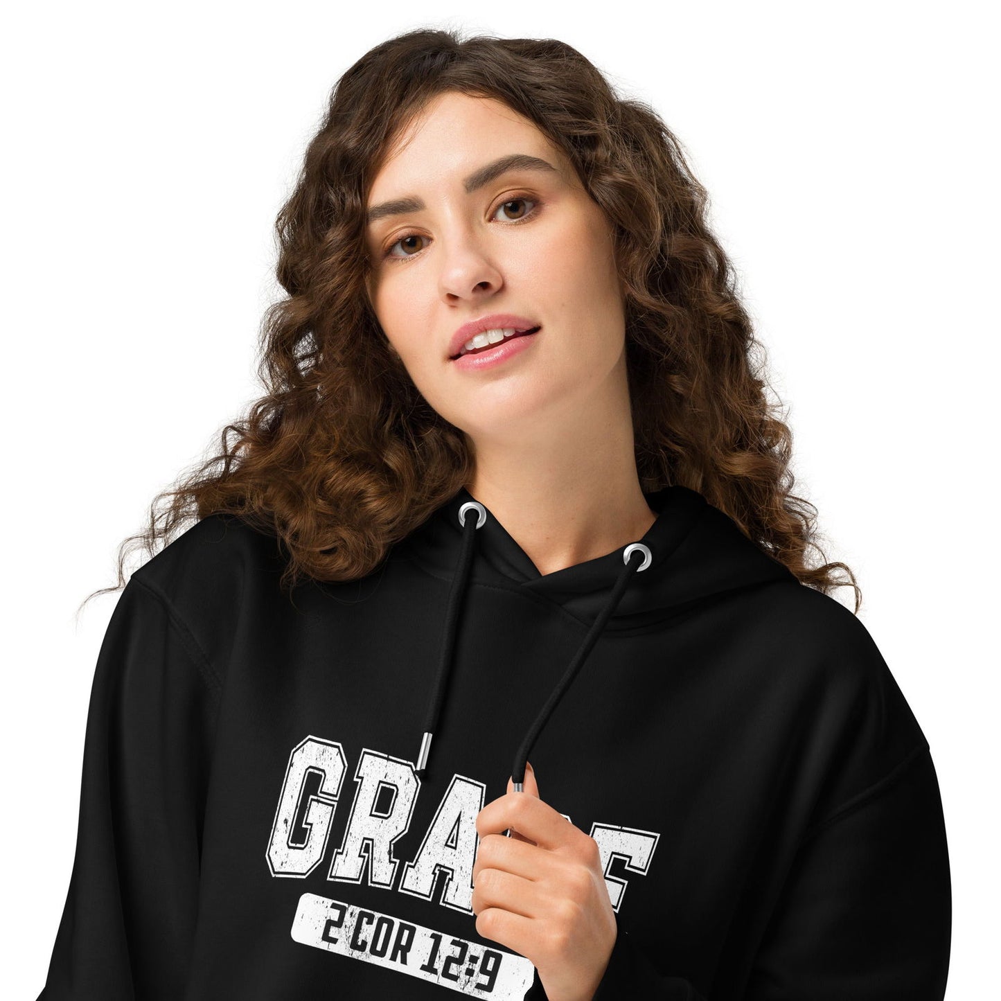Grace Unisex Christian essential organic Hooded Sweatshirt - ClaimedbyGodDesigns