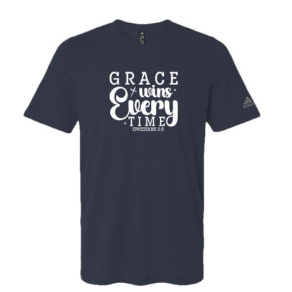 Grace Wins Every Time Men's Christian T-shirt - ClaimedbyGodDesigns