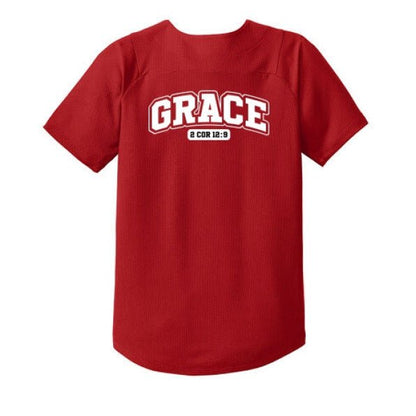 Grace Youth Christian Full-button Jersey - ClaimedbyGodDesigns