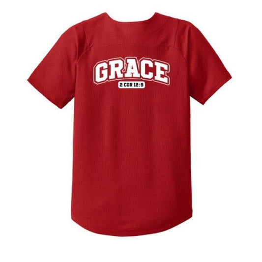 Grace Youth Christian Full-button Jersey - ClaimedbyGodDesigns