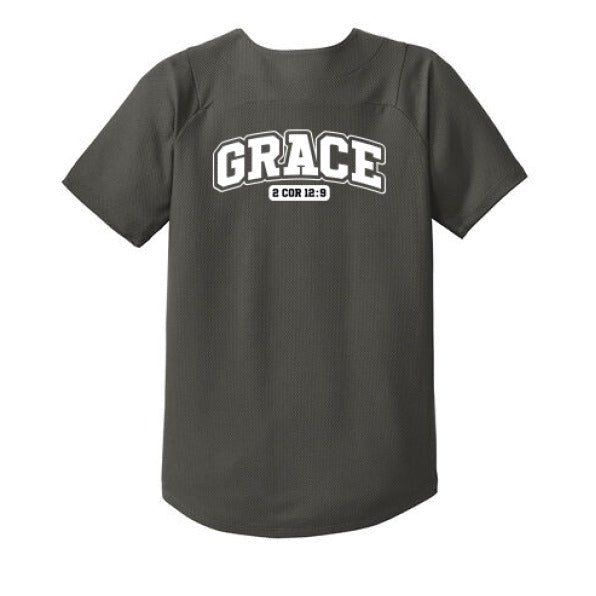 Grace Youth Christian Full-button Jersey - ClaimedbyGodDesigns