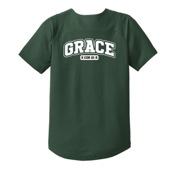 Grace Youth Christian Full-button Jersey - ClaimedbyGodDesigns