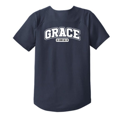 Grace Youth Christian Full-button Jersey - ClaimedbyGodDesigns