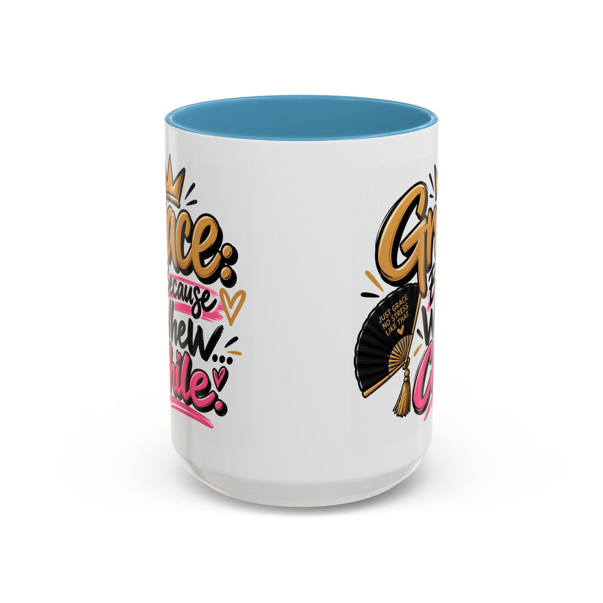Grace: Because Whew… Chile Funny Christian Coffee Mug - Claimed by God Designs