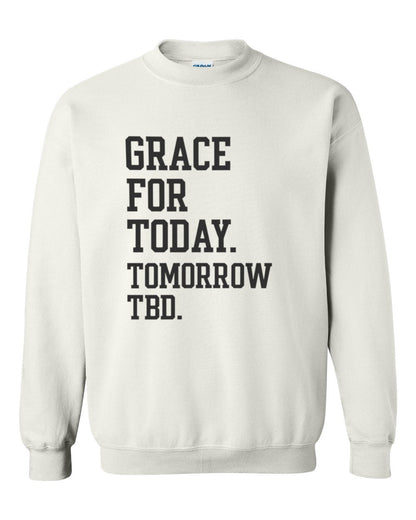 Grace for Today Only – Christian Starter Gift Set | Encouraging Faith-Based Sweatshirt, Mug & Candle for Daily Strength - ClaimedbyGodDesigns