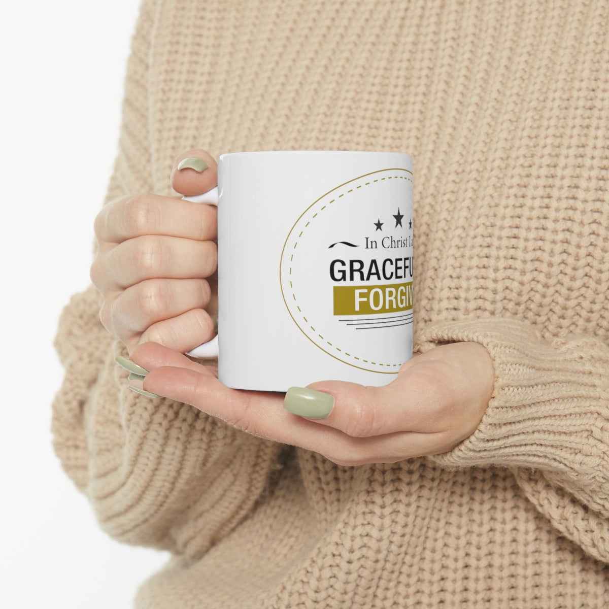 Gracefully Forgiven White Ceramic Mug
