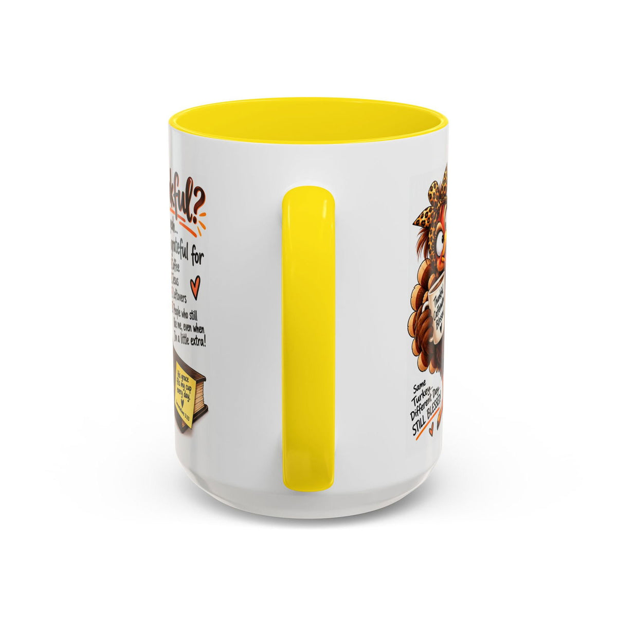 Grateful for Coffee, Jesus and Leftovers Thankful Turkey Thanksgiving Mug - Claimed by God Designs