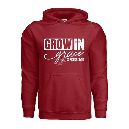 Grow In Grace Unisex Christian Pullover Hooded Sweatshirt - ClaimedbyGodDesigns