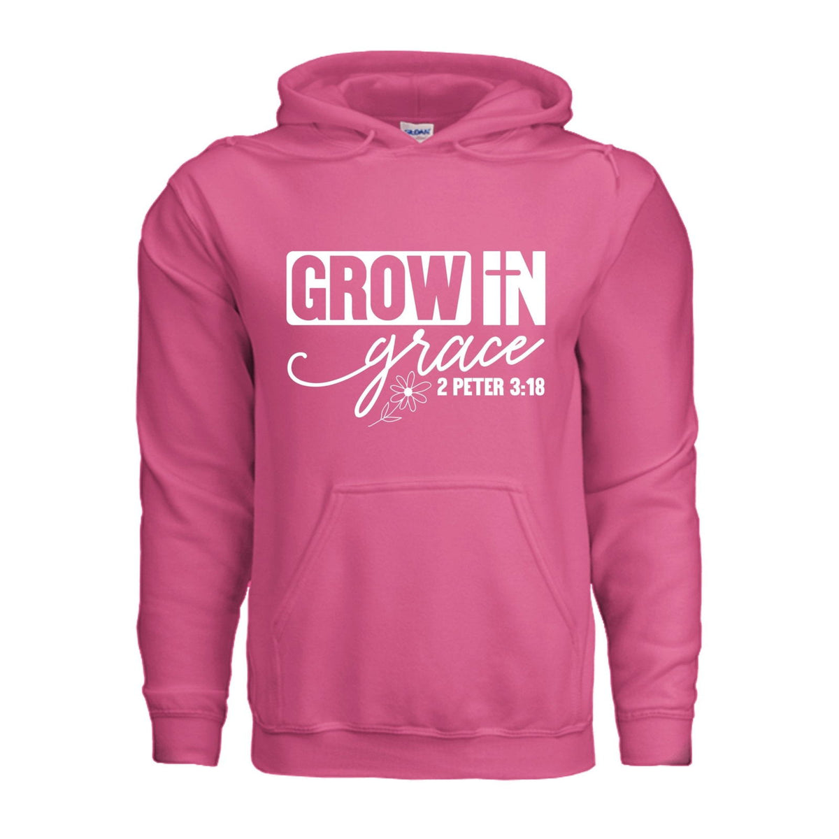 Grow In Grace Unisex Christian Pullover Hooded Sweatshirt - ClaimedbyGodDesigns