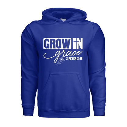 Grow In Grace Unisex Christian Pullover Hooded Sweatshirt - ClaimedbyGodDesigns