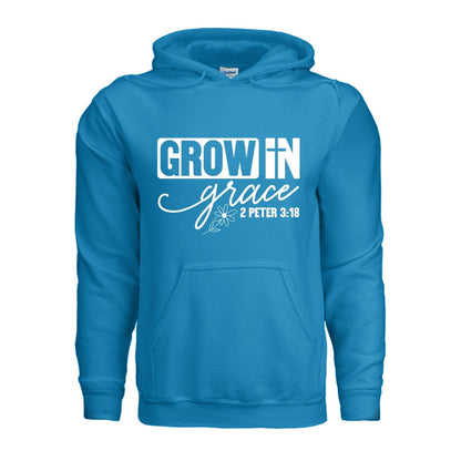 Grow In Grace Unisex Christian Pullover Hooded Sweatshirt - ClaimedbyGodDesigns