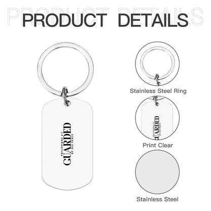 Guarded by His Peace Christian Keychain - ClaimedbyGodDesigns