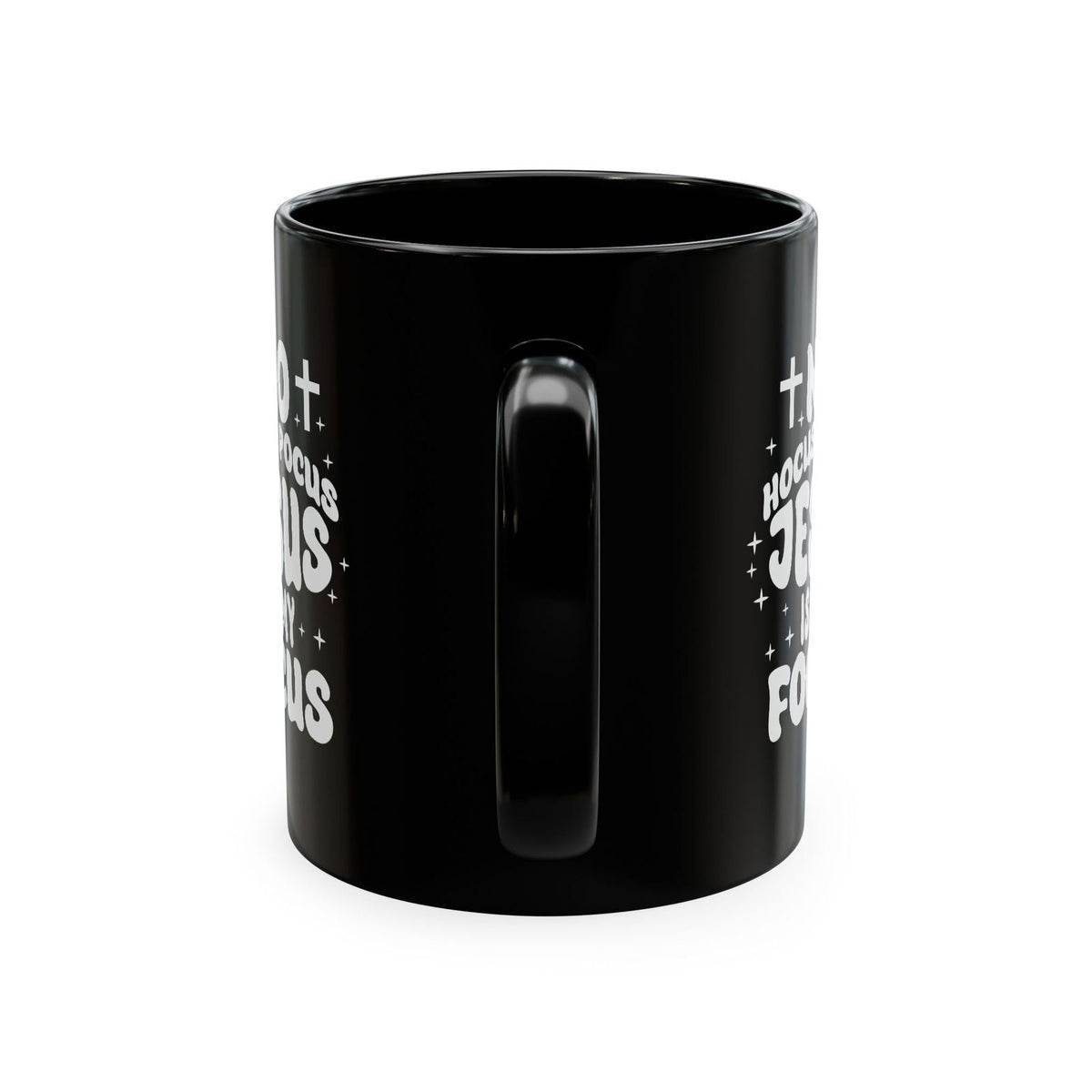 Halloween Mug - "No Hocus Pocus, Jesus Is My Focus" Christian Ceramic Coffee Cup - ClaimedbyGodDesigns