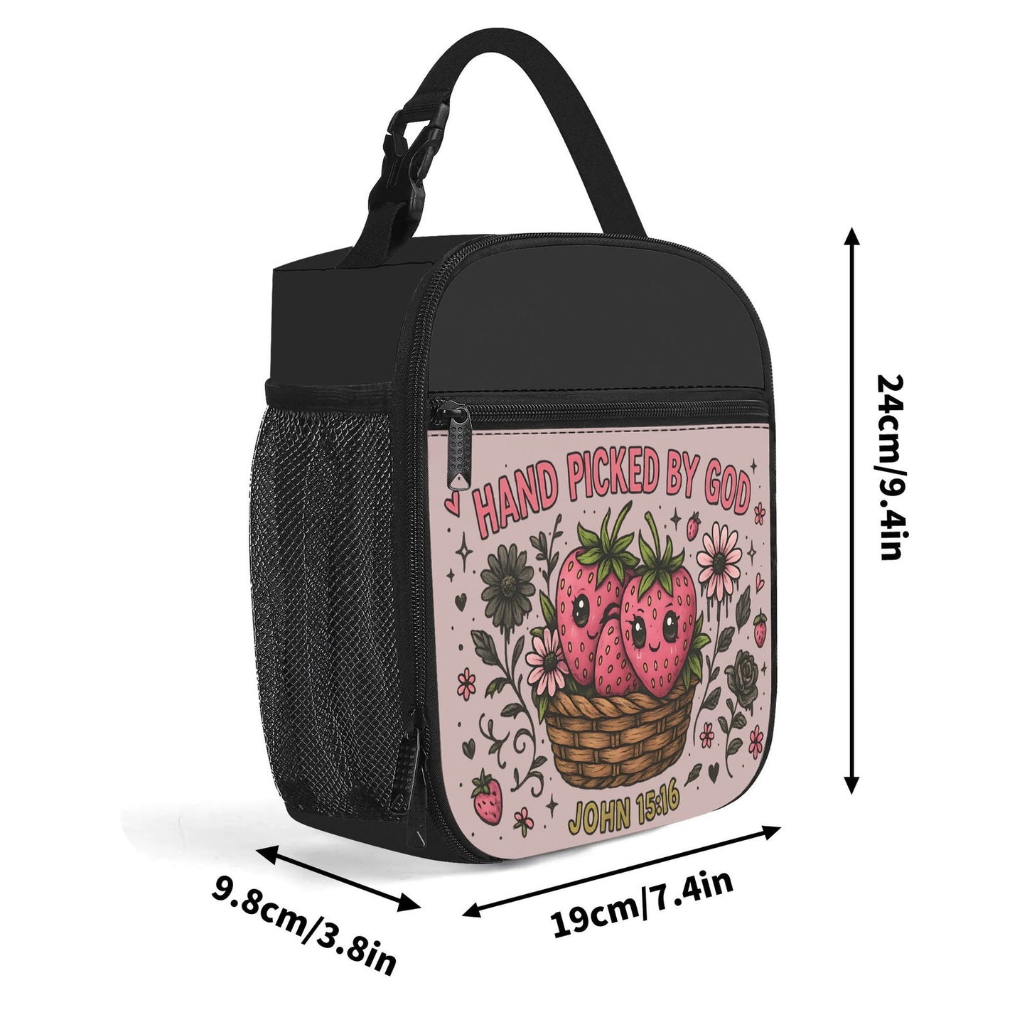 Hand Picked Insulated Christian Lunch Box for Kids - ClaimedbyGodDesigns