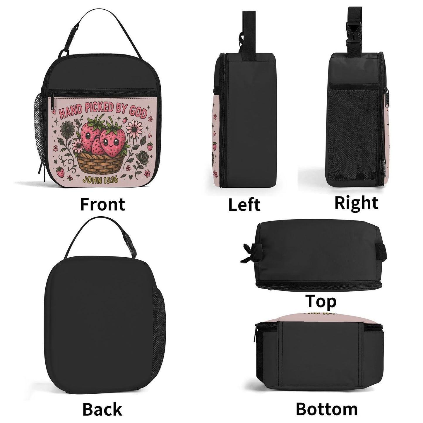 Hand Picked Insulated Christian Lunch Box for Kids - ClaimedbyGodDesigns