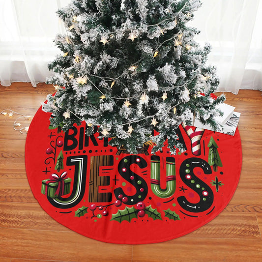 Happy Birthday Jesus Christian Christmas Tree Skirt - ClaimedbyGodDesigns