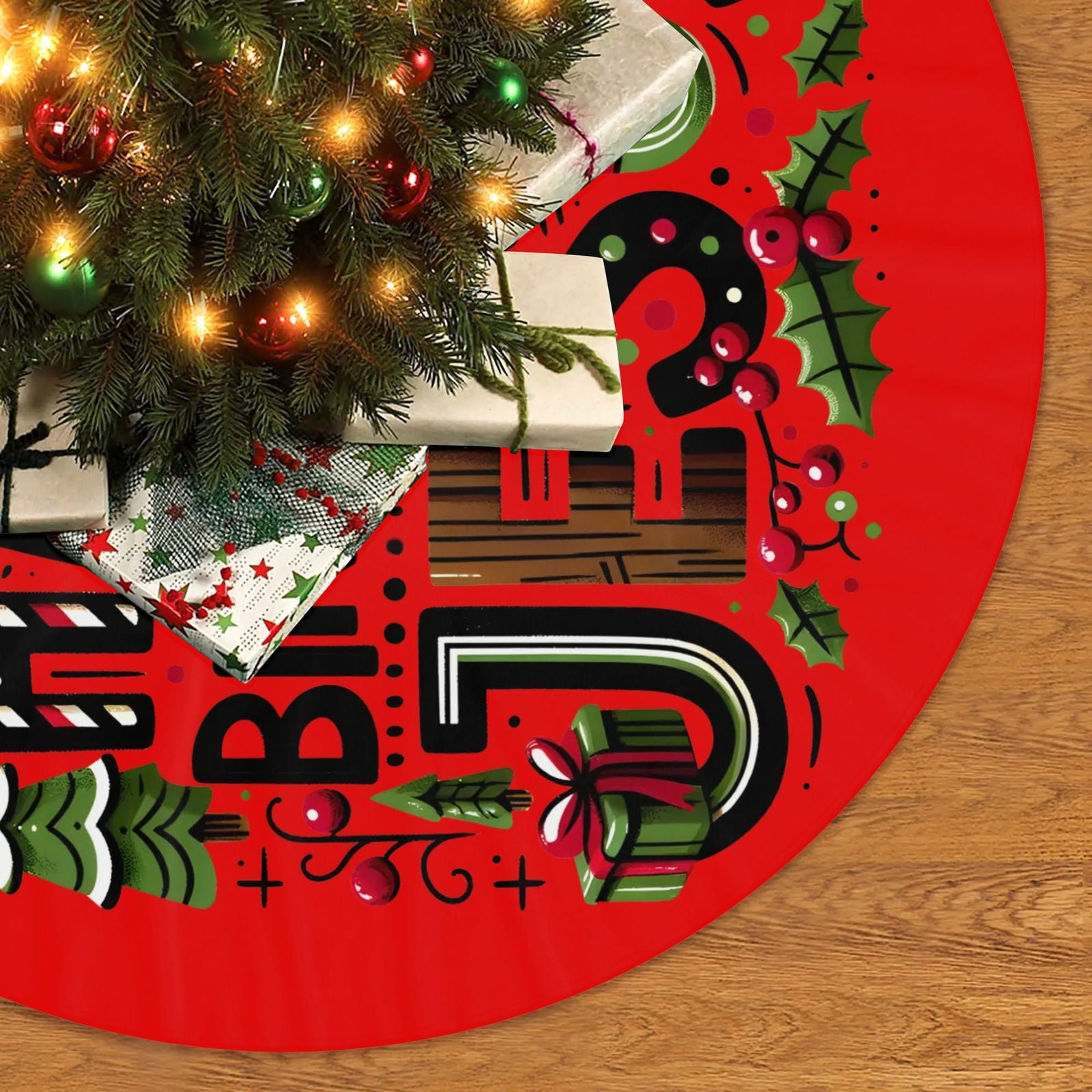 Happy Birthday Jesus Christian Christmas Tree Skirt - ClaimedbyGodDesigns