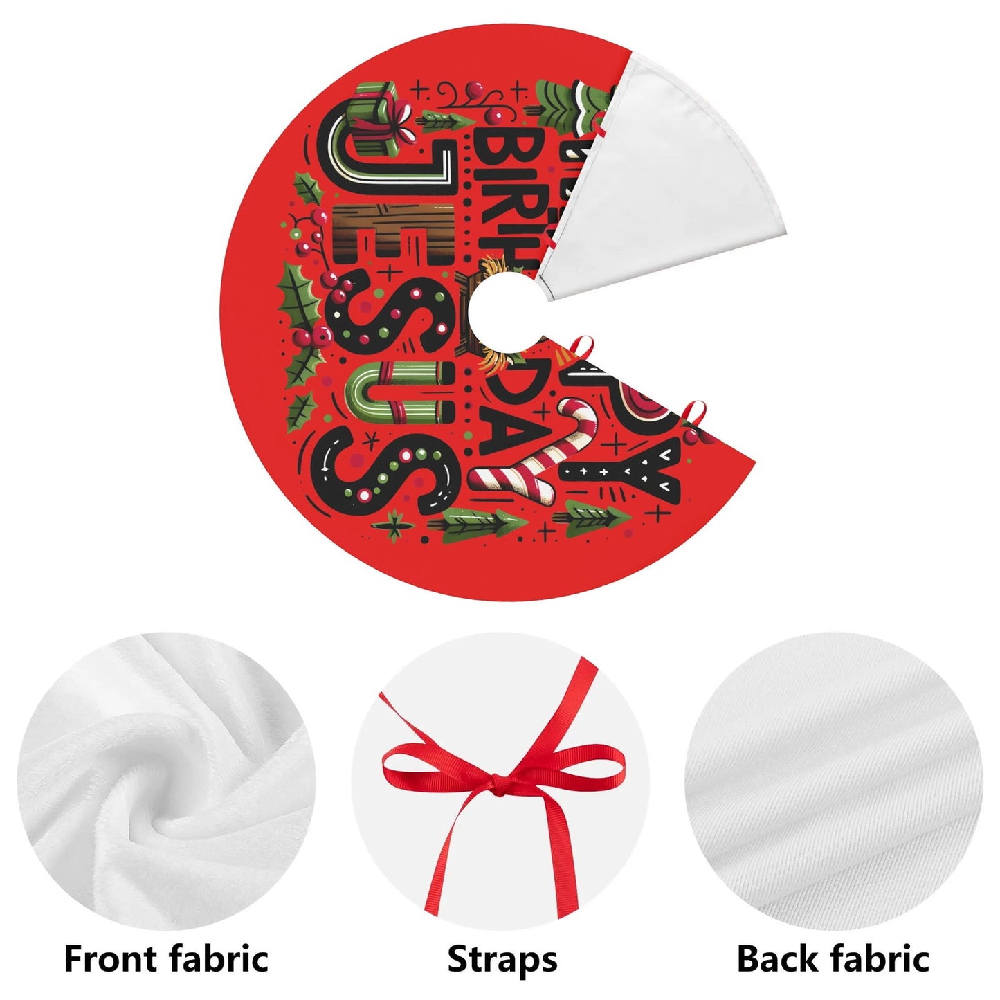 Happy Birthday Jesus Christian Christmas Tree Skirt - ClaimedbyGodDesigns