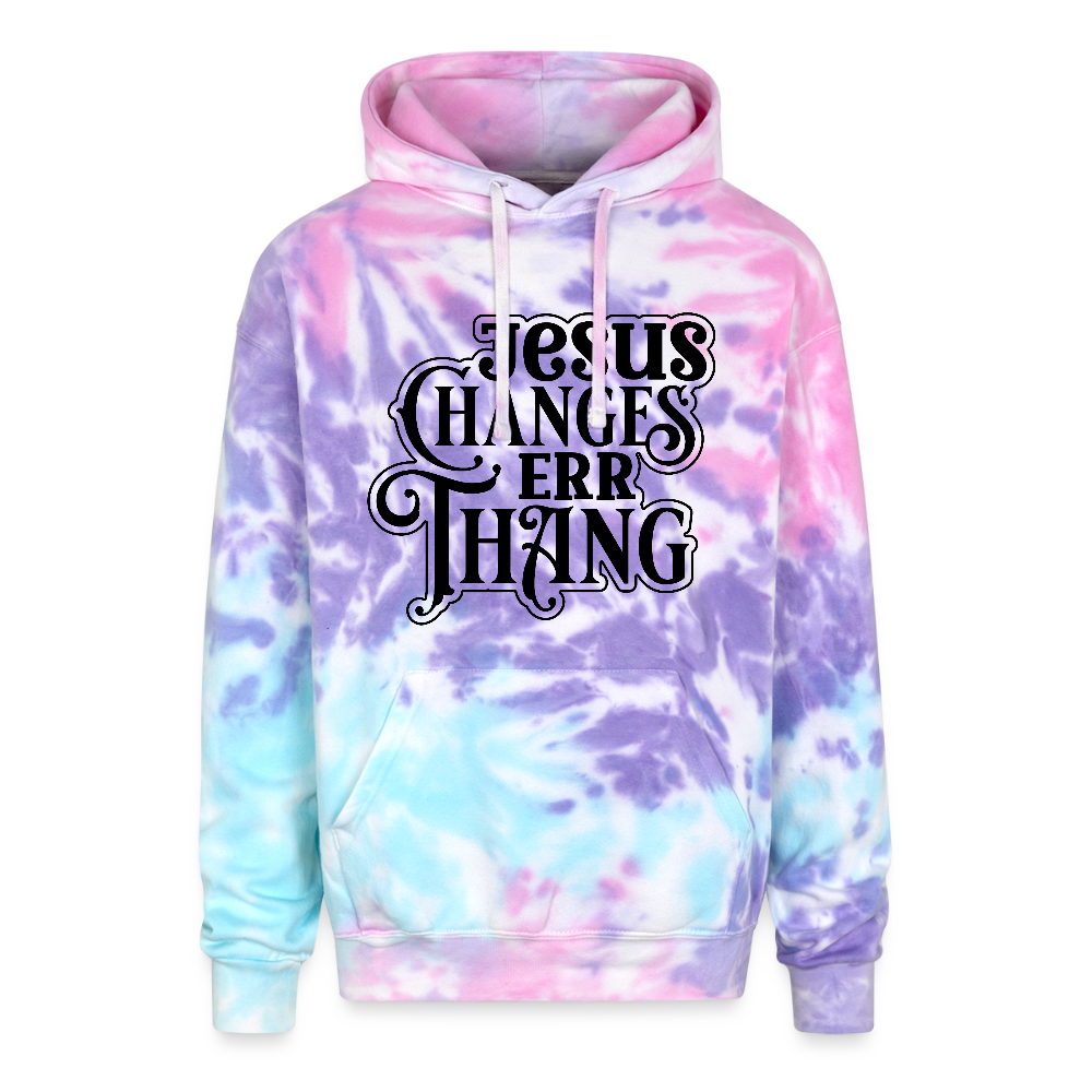 He Changes Err Thang Tie Dye Hooded Sweatshirt - Inspirational Christian Apparel - ClaimedbyGodDesigns