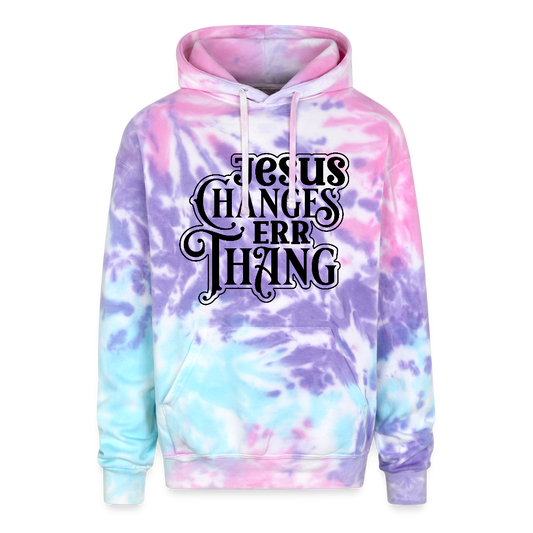 He Changes Err Thang Tie Dye Hooded Sweatshirt - Inspirational Christian Apparel - ClaimedbyGodDesigns