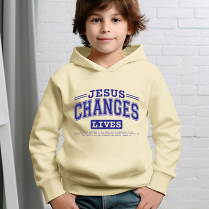 He Changes Lives Youth Christian Hooded Sweatshirt - ClaimedbyGodDesigns